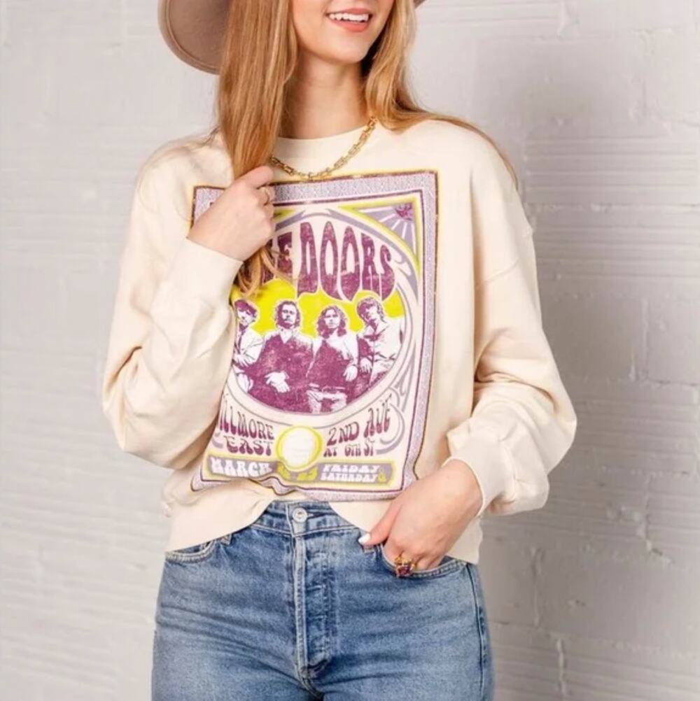 Daydreamer The Doors Poster Pullover Graphic Sand Sweatshirt